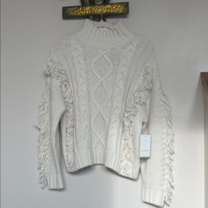 Elegant Cream Cable Knit Turtleneck Sweater